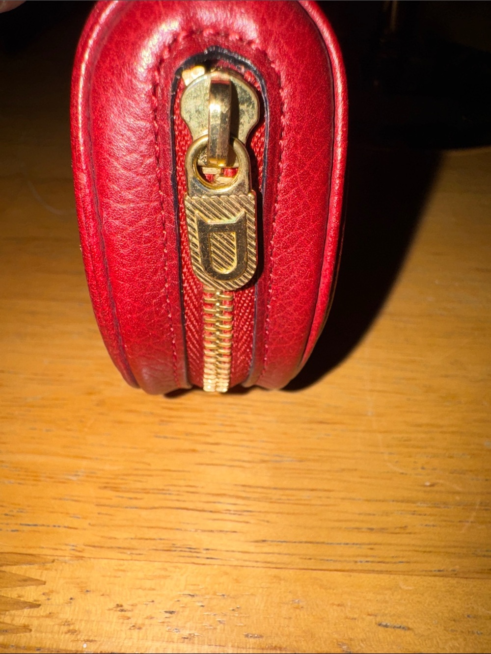 Delvaux vintage Red Grained Leather Half-Moon Coin Purse Pouch 💎 pristine - Picture 5 of 5